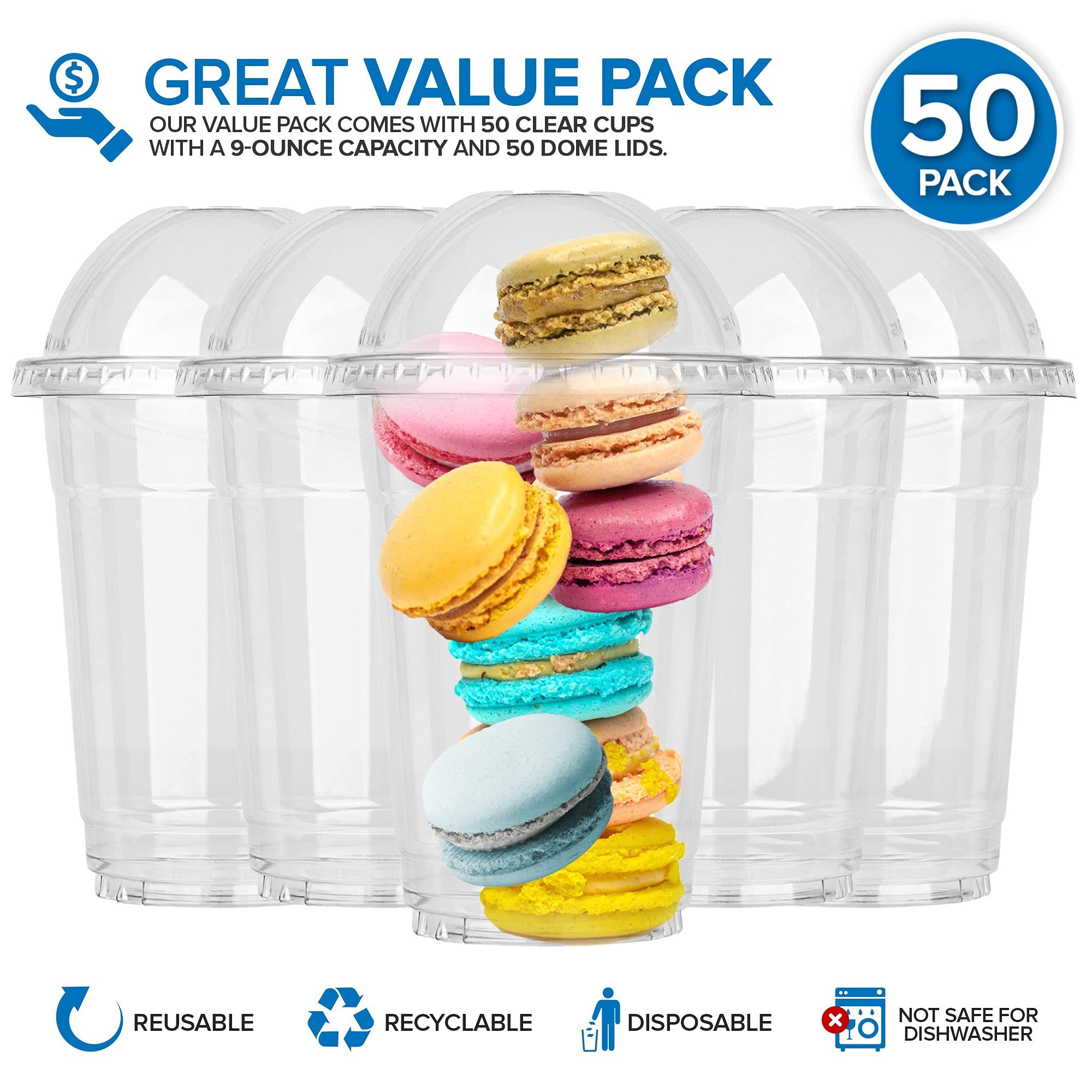 Foto 4 pulgar | Vasos De Postre Stock Your Home, Plástico Transparente, 470 Ml (juego De 50) - Venta Internacional.