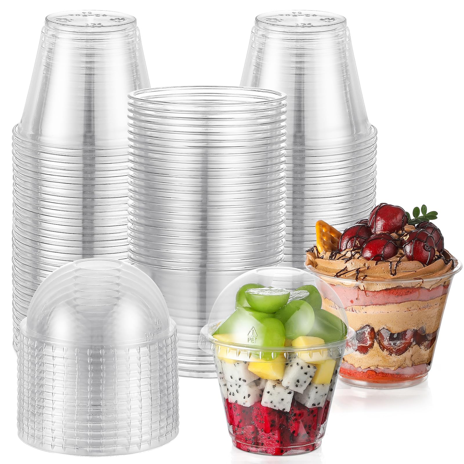 Foto 1 | Vasos Desechables Aozita De Plástico Transparente De 9 Oz Con Tapas Abovedadas X50 - Venta Internacional.