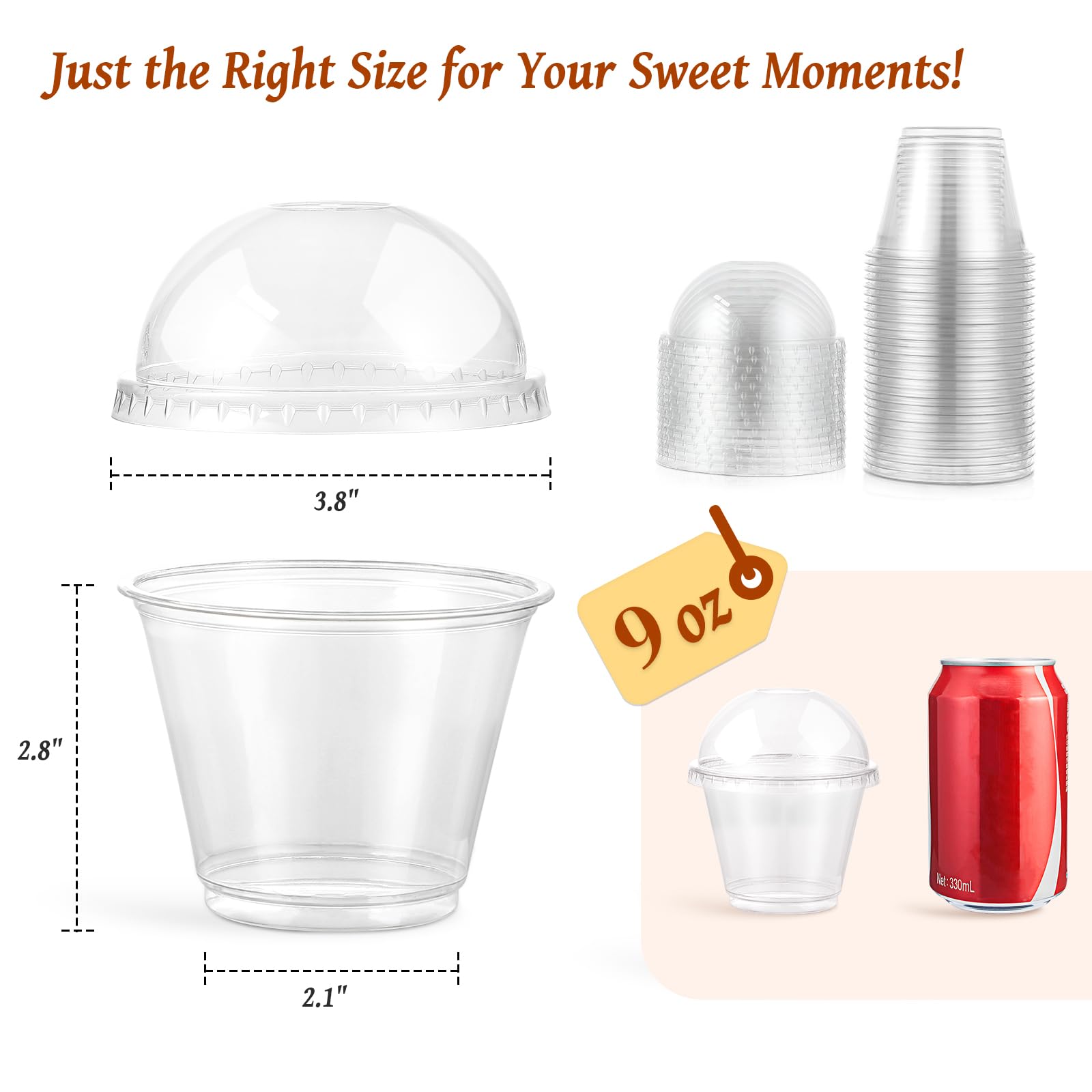 Foto 3 pulgar | Vasos Desechables Aozita De Plástico Transparente De 9 Oz Con Tapas Abovedadas X50 - Venta Internacional.