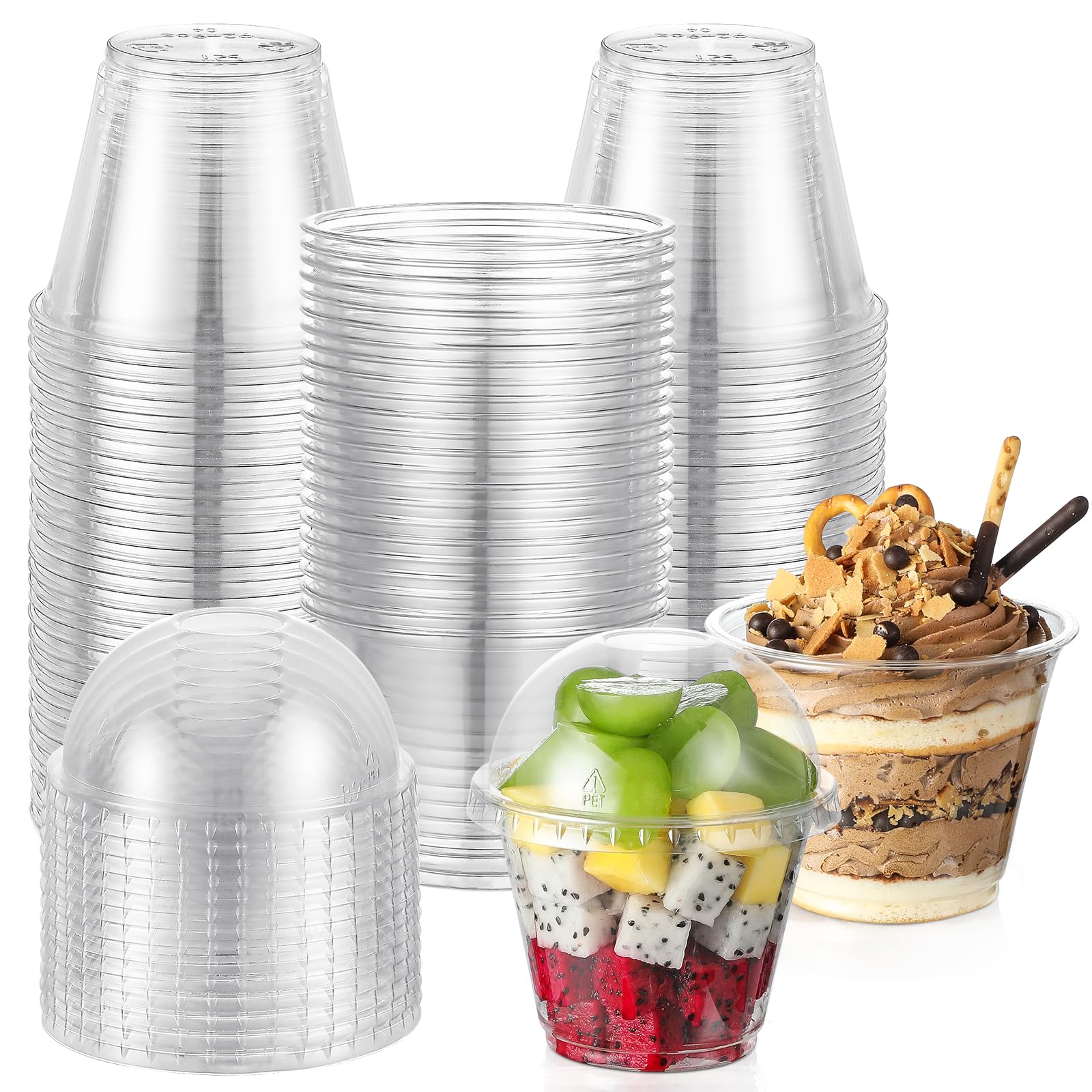 Foto 1 | Vasos Desechables Aozita De Plástico Transparente De 9 Onzas Con Tapas Abovedadas  100 Unidades - Venta Internacional.