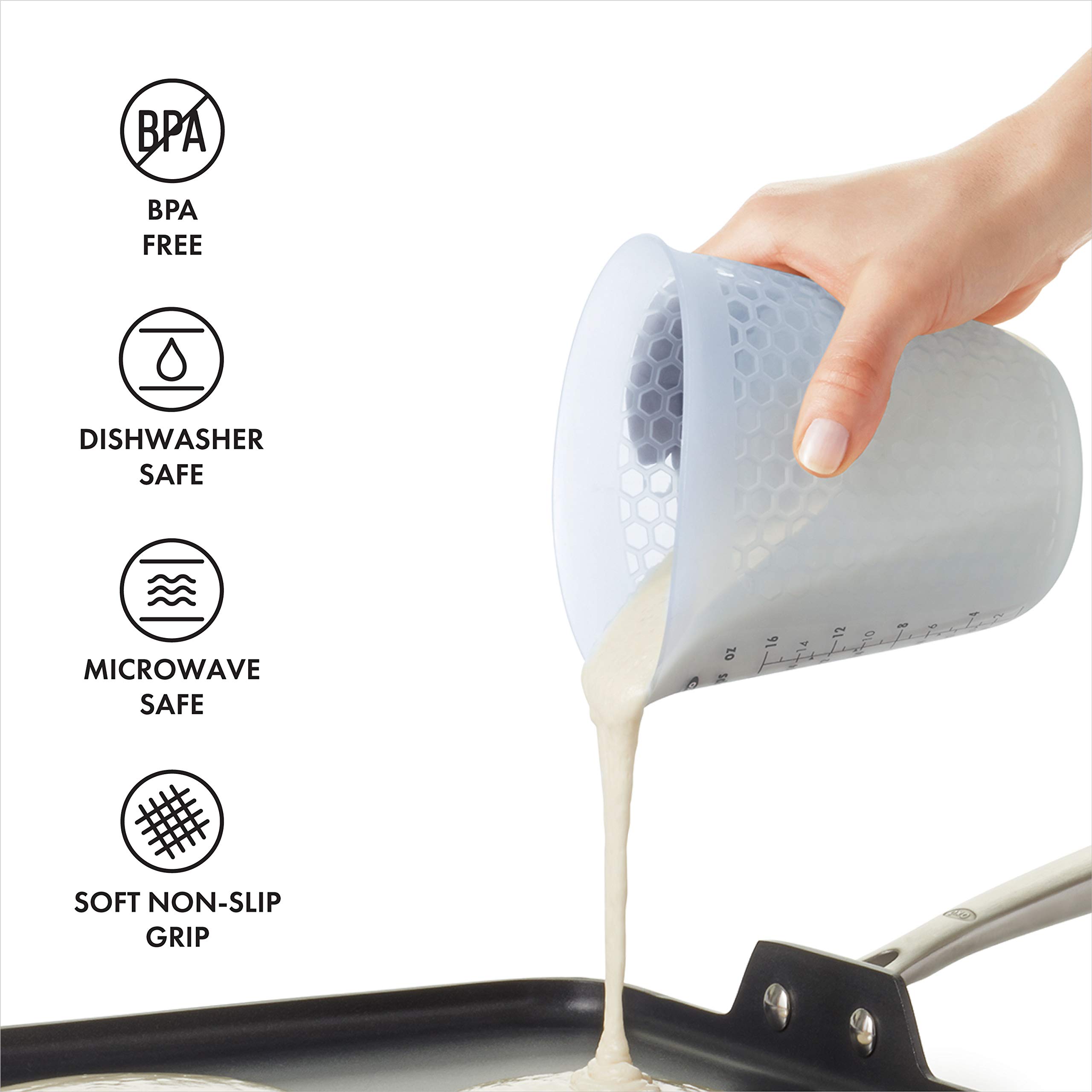 Foto 6 | Vaso Medidor Oxo Good Grips De Silicona Transparente  500 Ml - Venta Internacional.