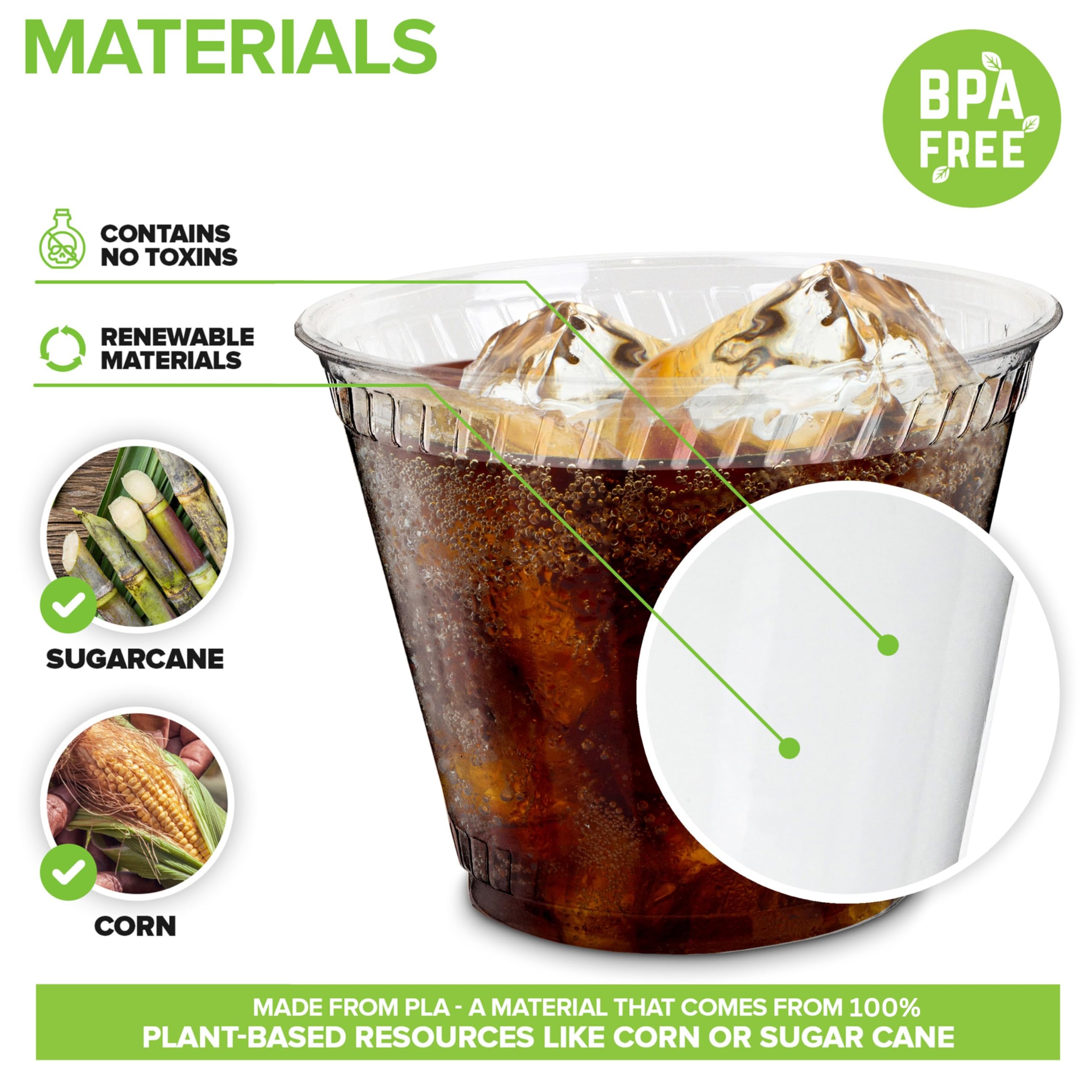 Foto 4 pulgar | Vasos Para Bebidas Frías Stock Your Home  9 Oz (266 Ml)  Compostables (paquete De 100) - Venta Internacional.