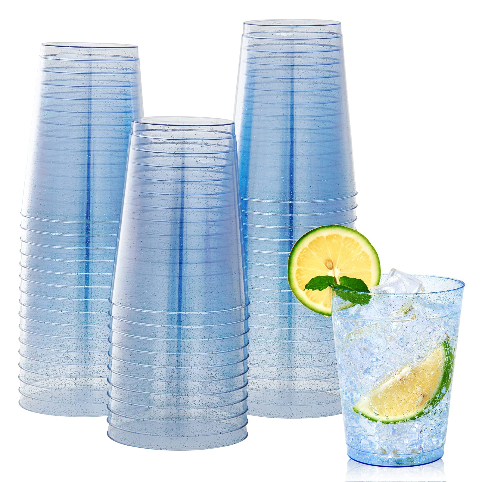 Foto 2 pulgar | Vasos De Plástico Jolly Chef  10 Onzas  Purpurina Azul  Paquete De 100 - Venta Internacional.