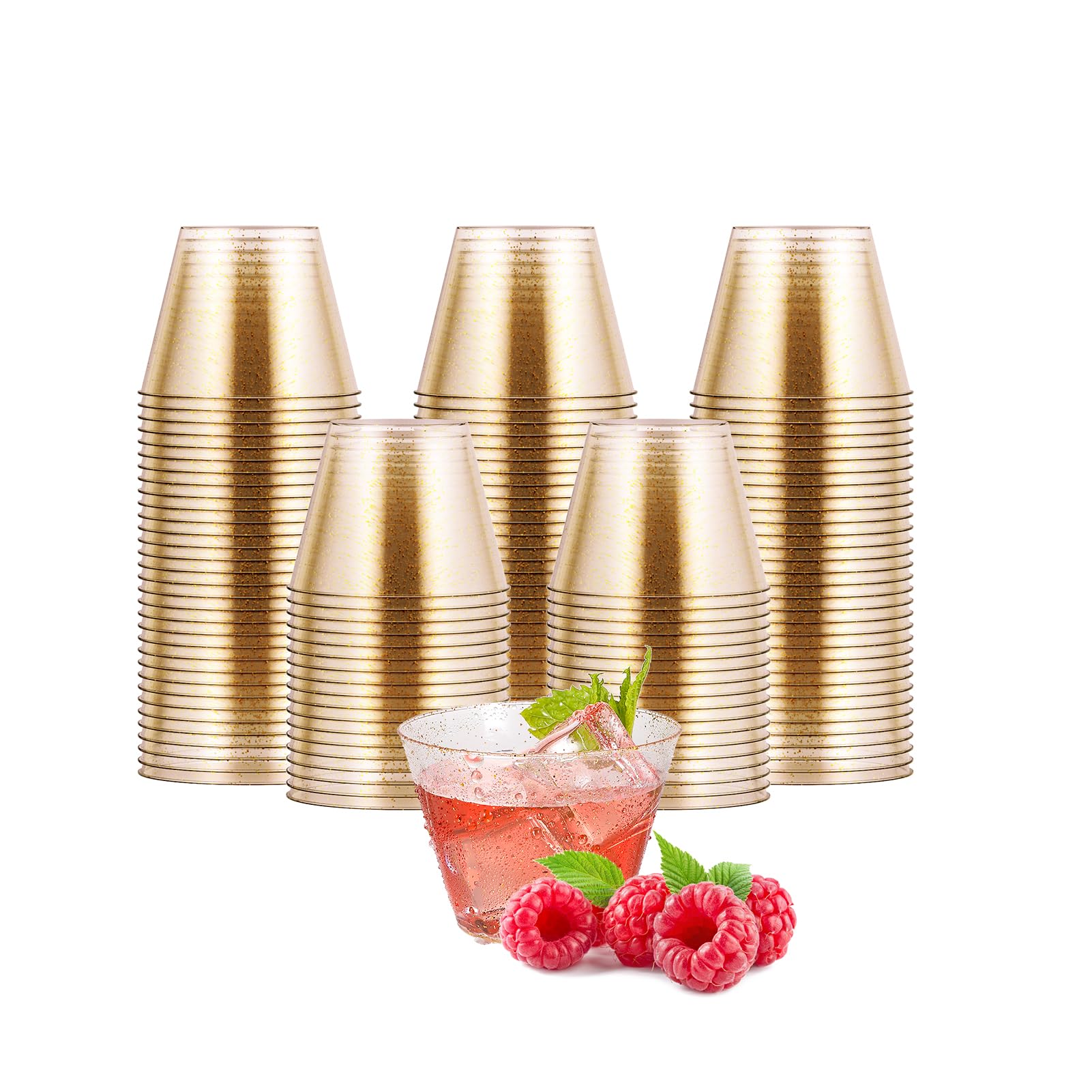 Foto 1 | Vasos Desechables Jolly Chef  Plástico Con Purpurina  150 Ml  Paquete De 100 - Venta Internacional.