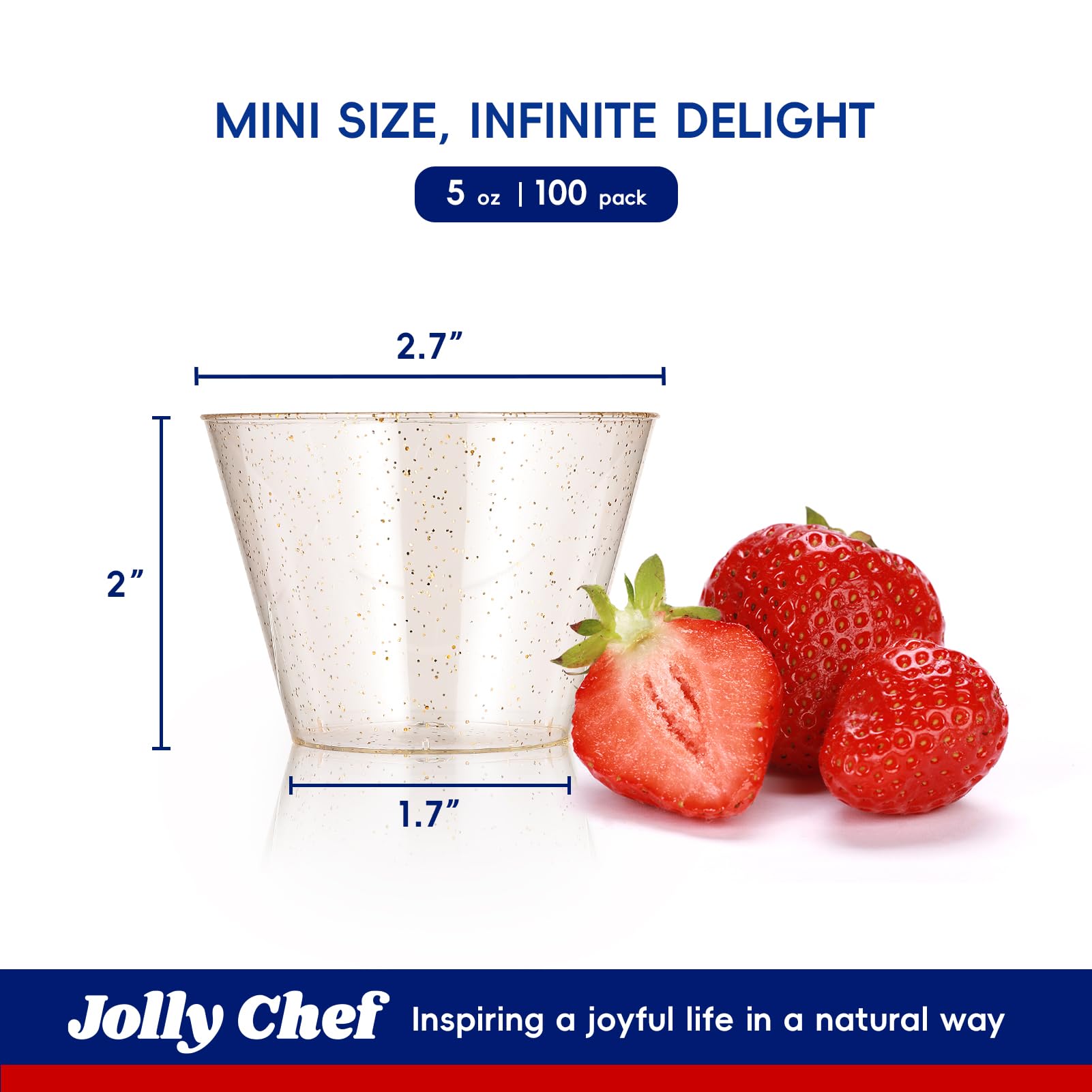 Foto 3 pulgar | Vasos Desechables Jolly Chef  Plástico Con Purpurina  150 Ml  Paquete De 100 - Venta Internacional.