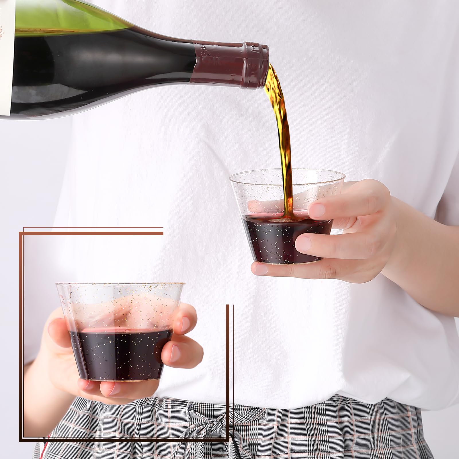 Foto 6 | Vasos Desechables Jolly Chef  Plástico Con Purpurina  150 Ml  Paquete De 100 - Venta Internacional.