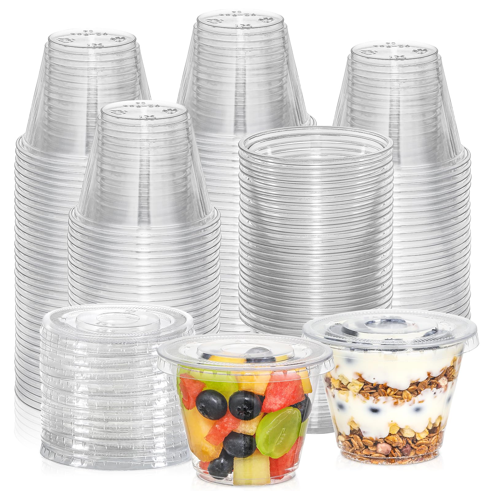 Foto 1 | Vasos Aozita De Plástico Transparente De 9 Onzas Con Tapas Planas  50 Juegos - Venta Internacional.