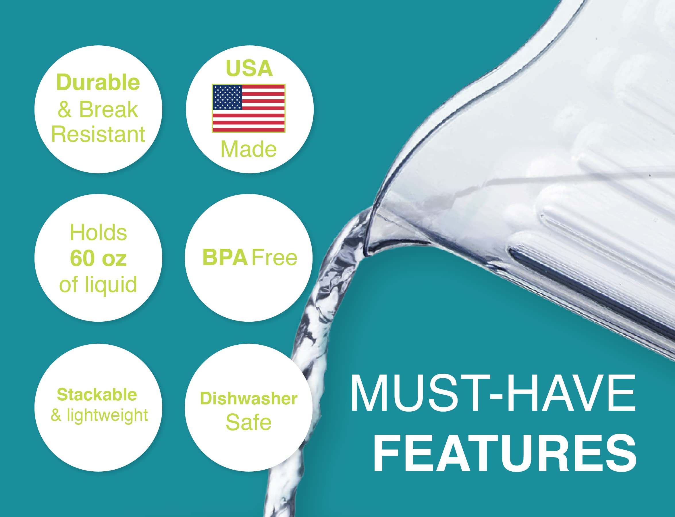 Foto 3 | Pitcher Arrow Home Products  Plástico Transparente  1 8 L  Apilable - Venta Internacional.