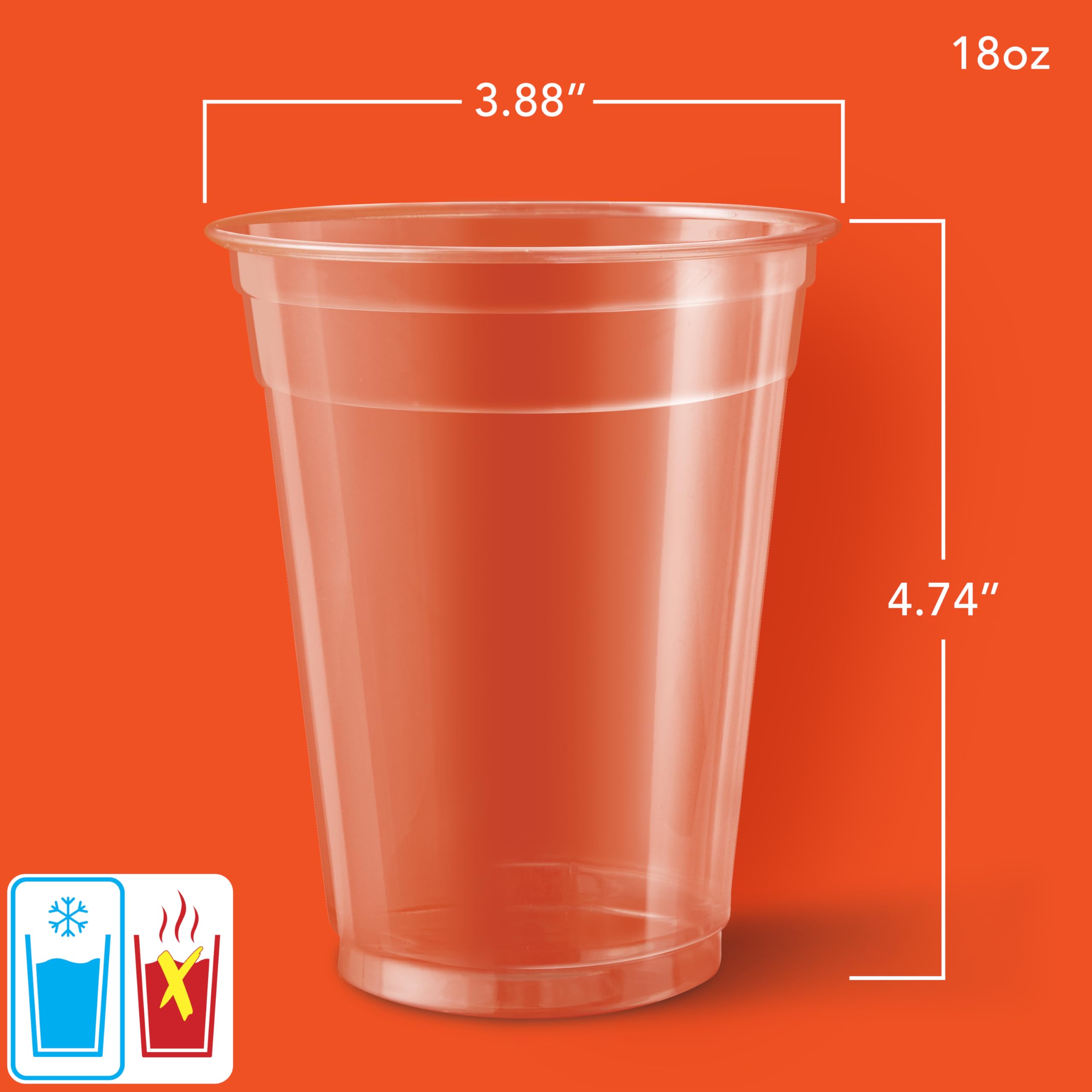 Foto 2 | Vasos De Plástico Hefty Party Perfect  18 Onzas  140 Unidades  Transparentes - Venta Internacional.