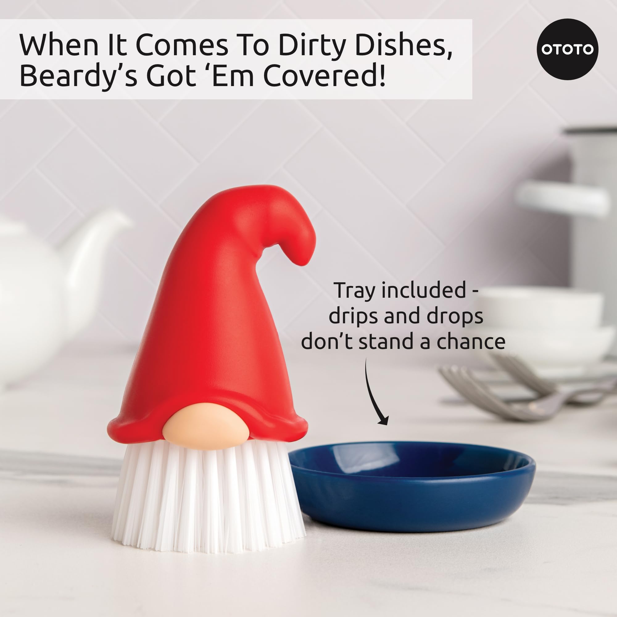 Foto 6 pulgar | Cepillo Para Fregar Platos Ototo Beardy Gnome Para Cocina - Venta Internacional.