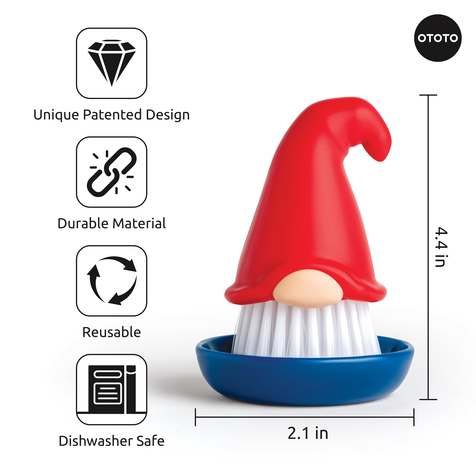 Foto 7 pulgar | Cepillo Para Fregar Platos Ototo Beardy Gnome Para Cocina - Venta Internacional.