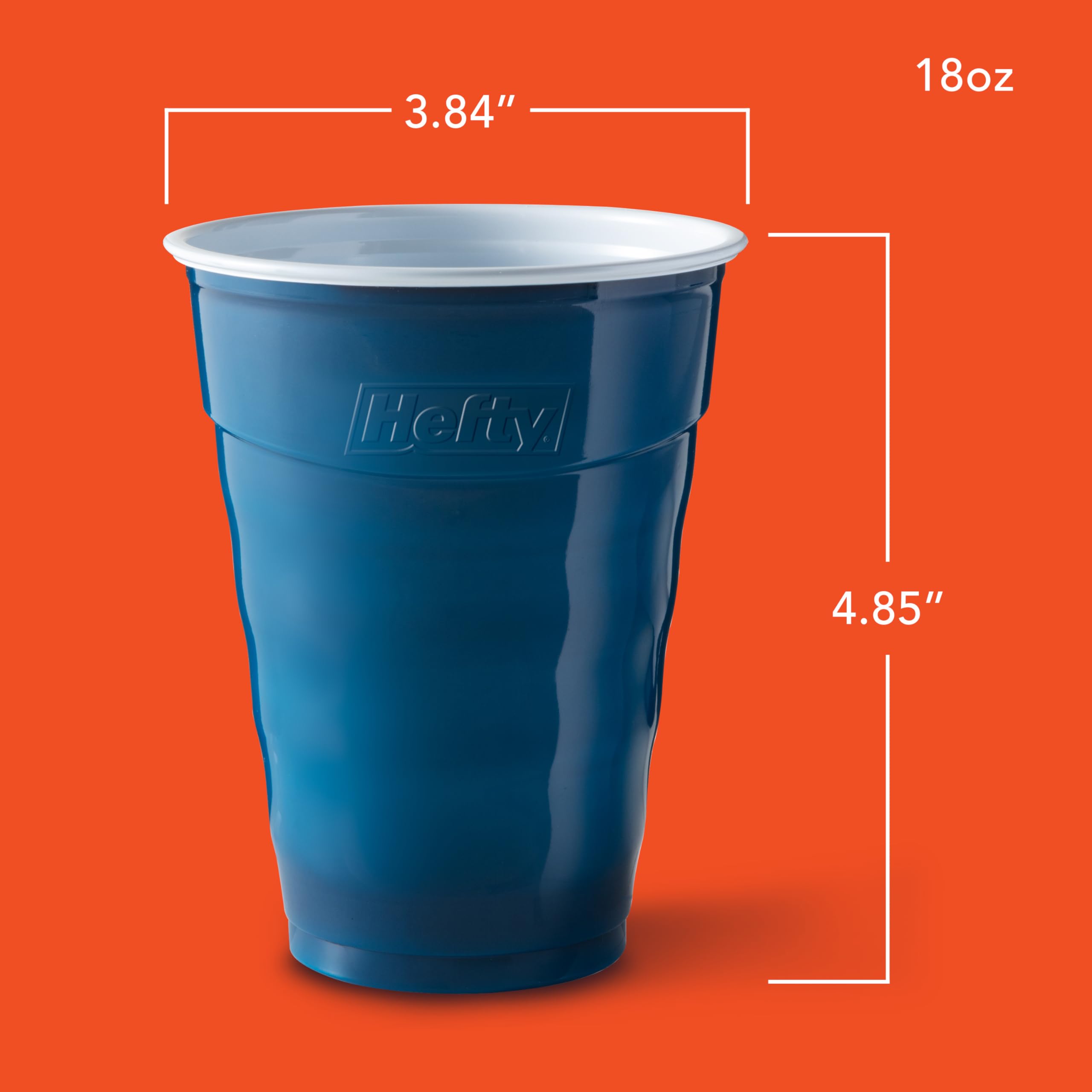 Foto 3 pulgar | Vasos Desechables De Plástico Hefty Party On  18 Oz  Azul Marino  120 Unidades - Venta Internacional.