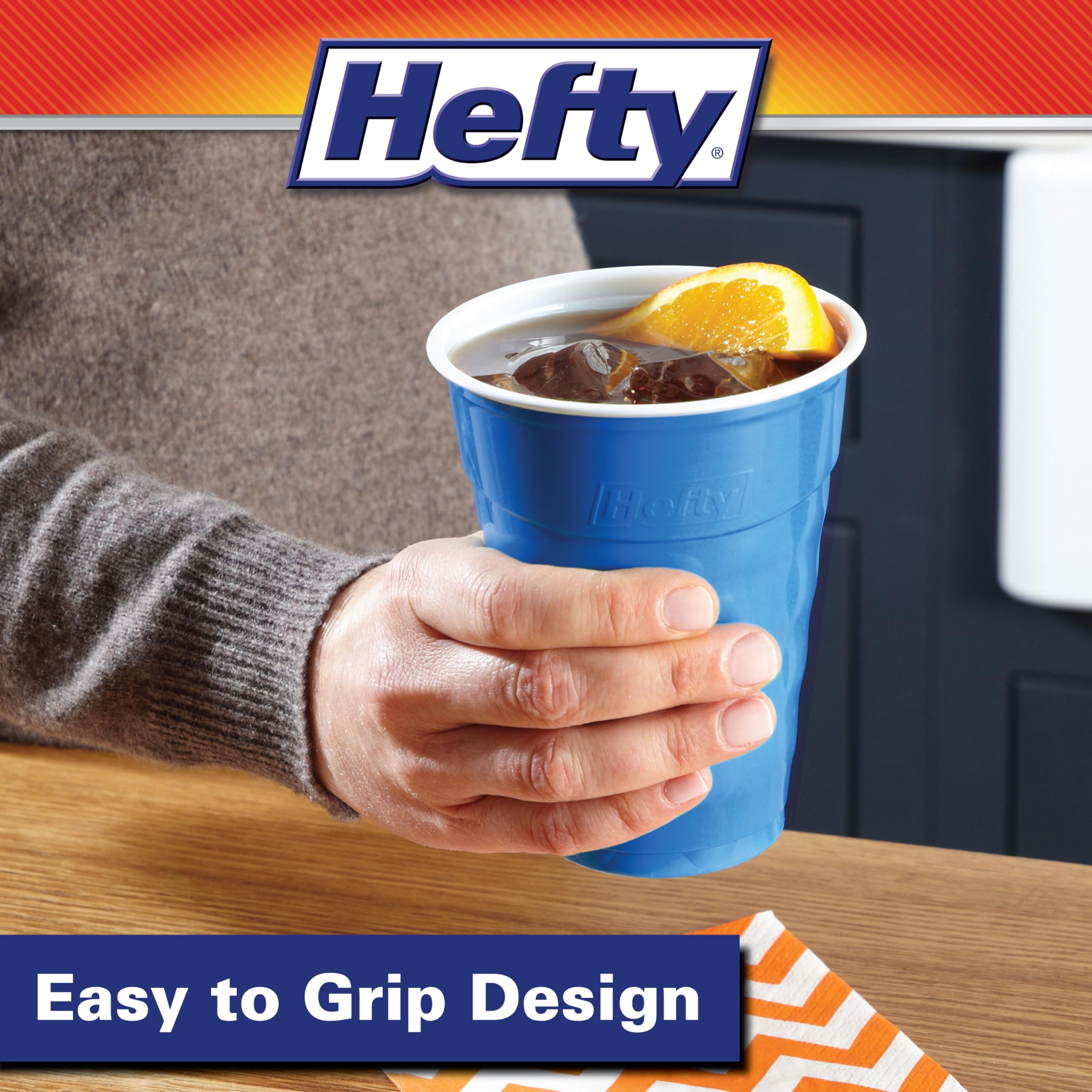 Foto 6 pulgar | Vasos Desechables De Plástico Hefty Party On  18 Oz  Azul Marino  120 Unidades - Venta Internacional.