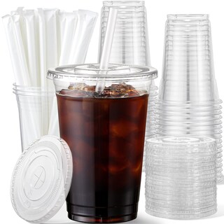 Foto 1 | Vasos De Plástico Aozita 600 Ml Con Tapas Y Pajitas Paquete De 50 - Venta Internacional.