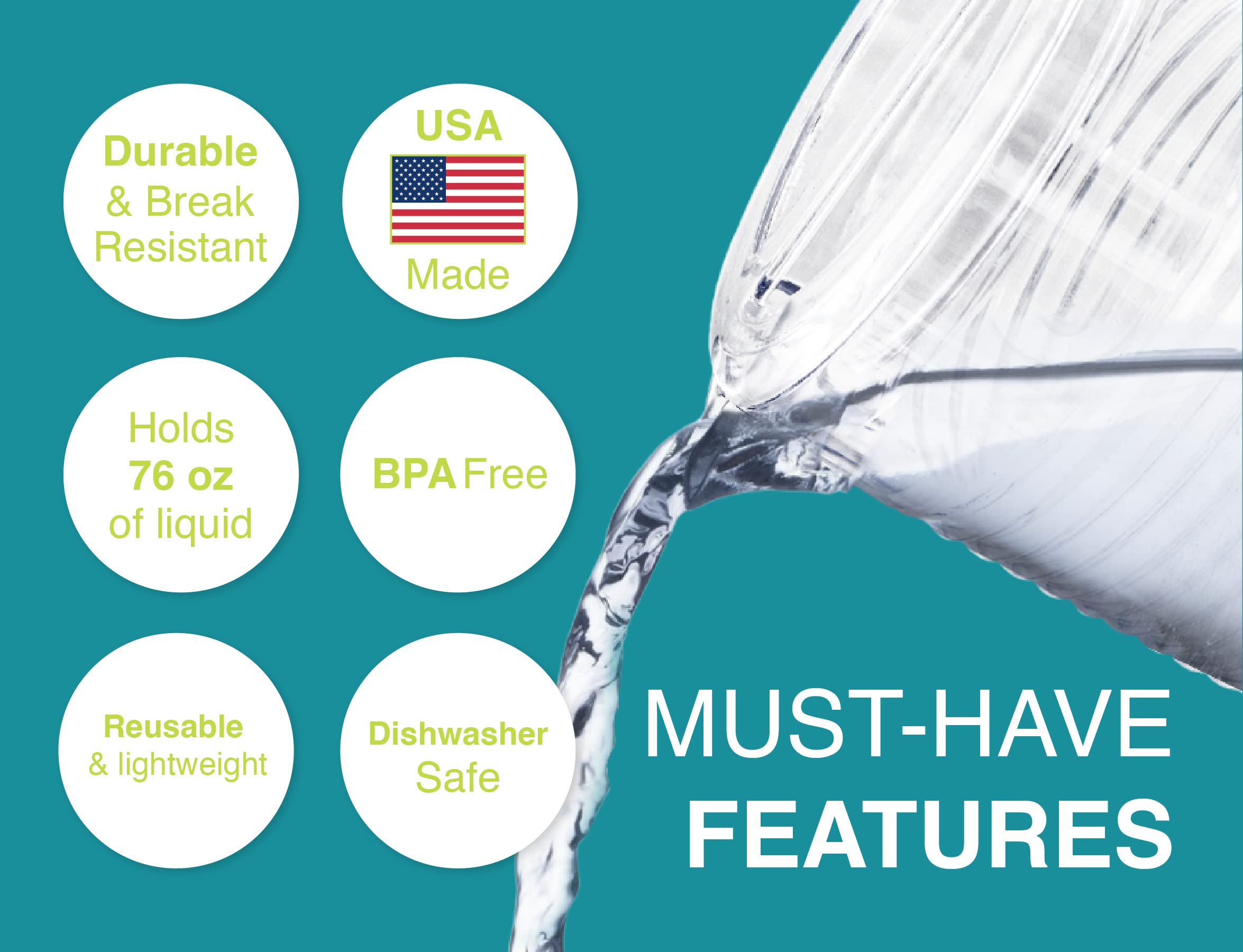 Foto 3 | Jarra De Bebidas Arrow Home Products  Plástico Transparente  2 25 L - Venta Internacional.