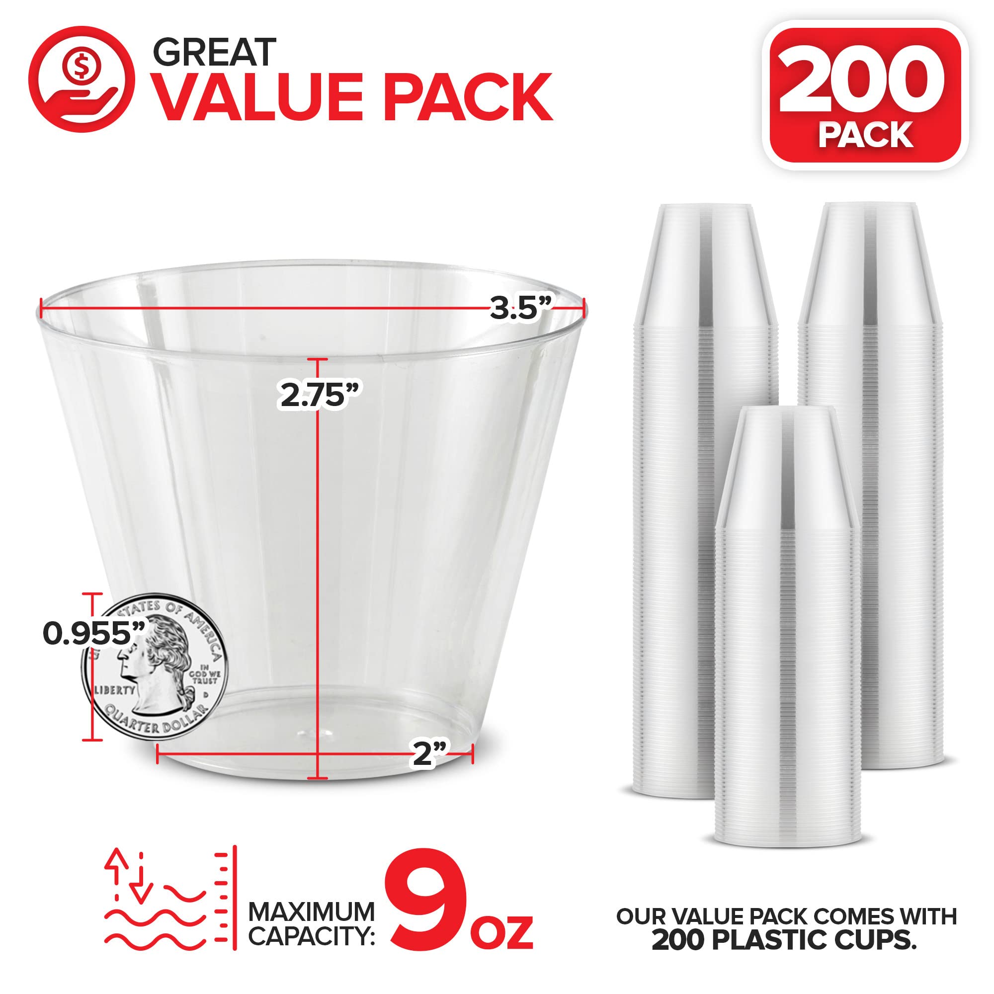 Foto 3 pulgar | Vasos De Plástico Desechables Stock Your Home 250 Ml (paquete De 200) - Venta Internacional.
