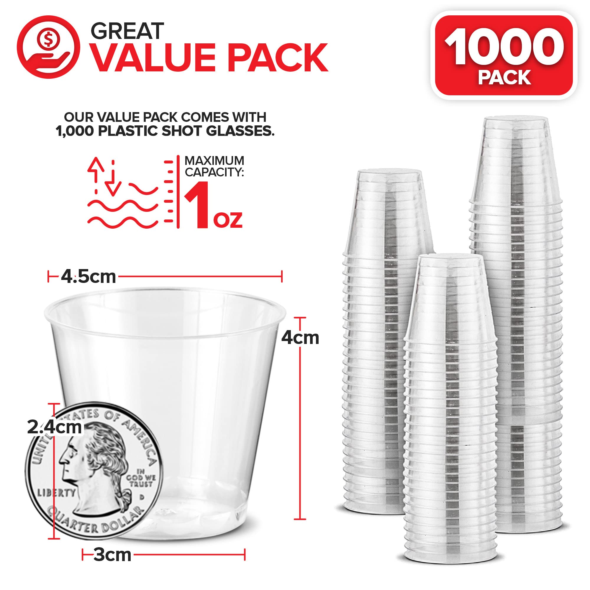 Foto 3 pulgar | Vasos De Plástico Para Chupito Stock Your Home  1 Ml  Transparentes  1 Onza  1000 Unidades - Venta Internacional.
