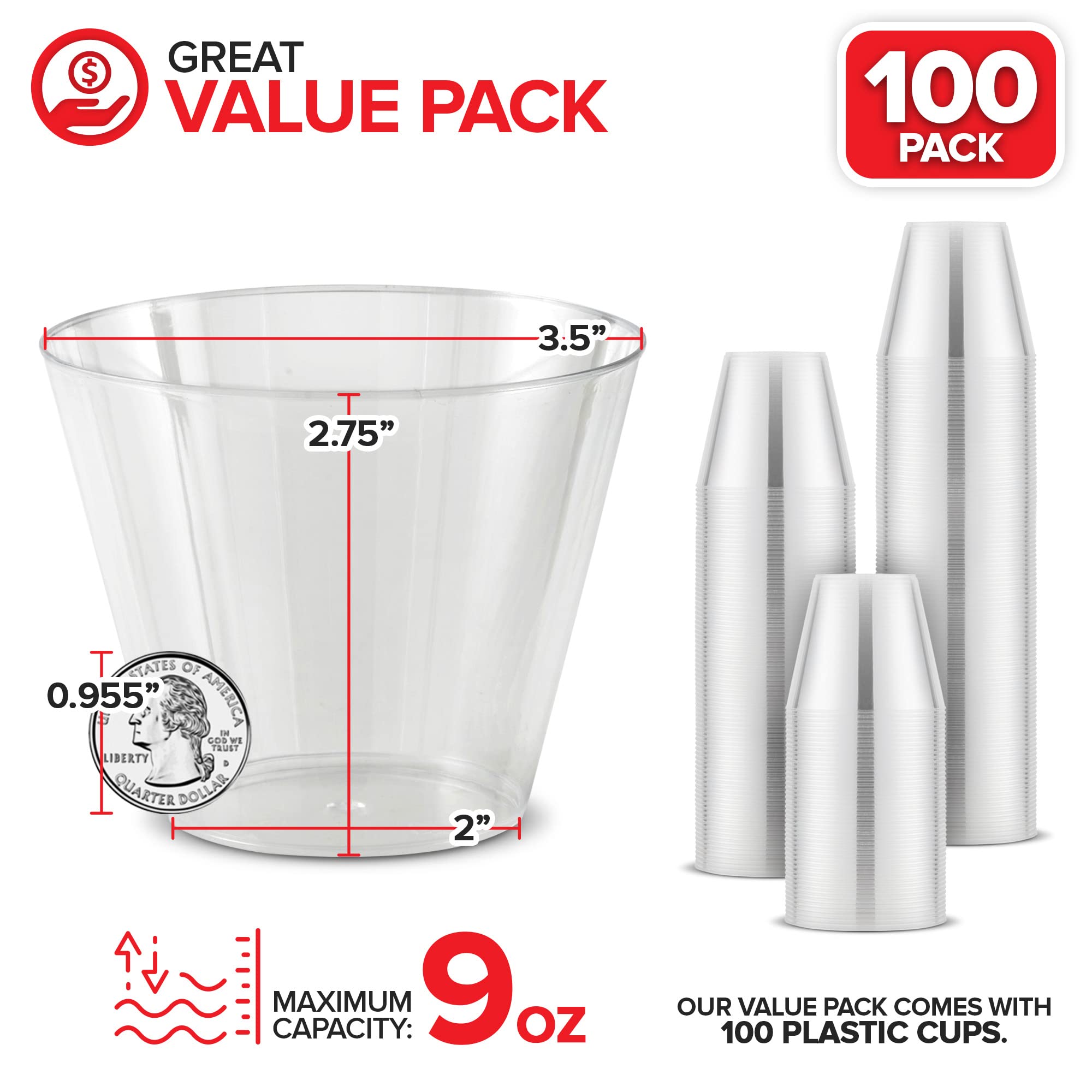 Foto 3 pulgar | Vasos De Plástico Desechables Stock Your Home 250 Ml (paquete De 100) - Venta Internacional.