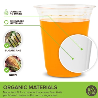 Foto 3 | Vasos Para Bebidas Frías Stock Your Home Transparentes 350 Ml (paquete De 100) Compostables - Venta Internacional.