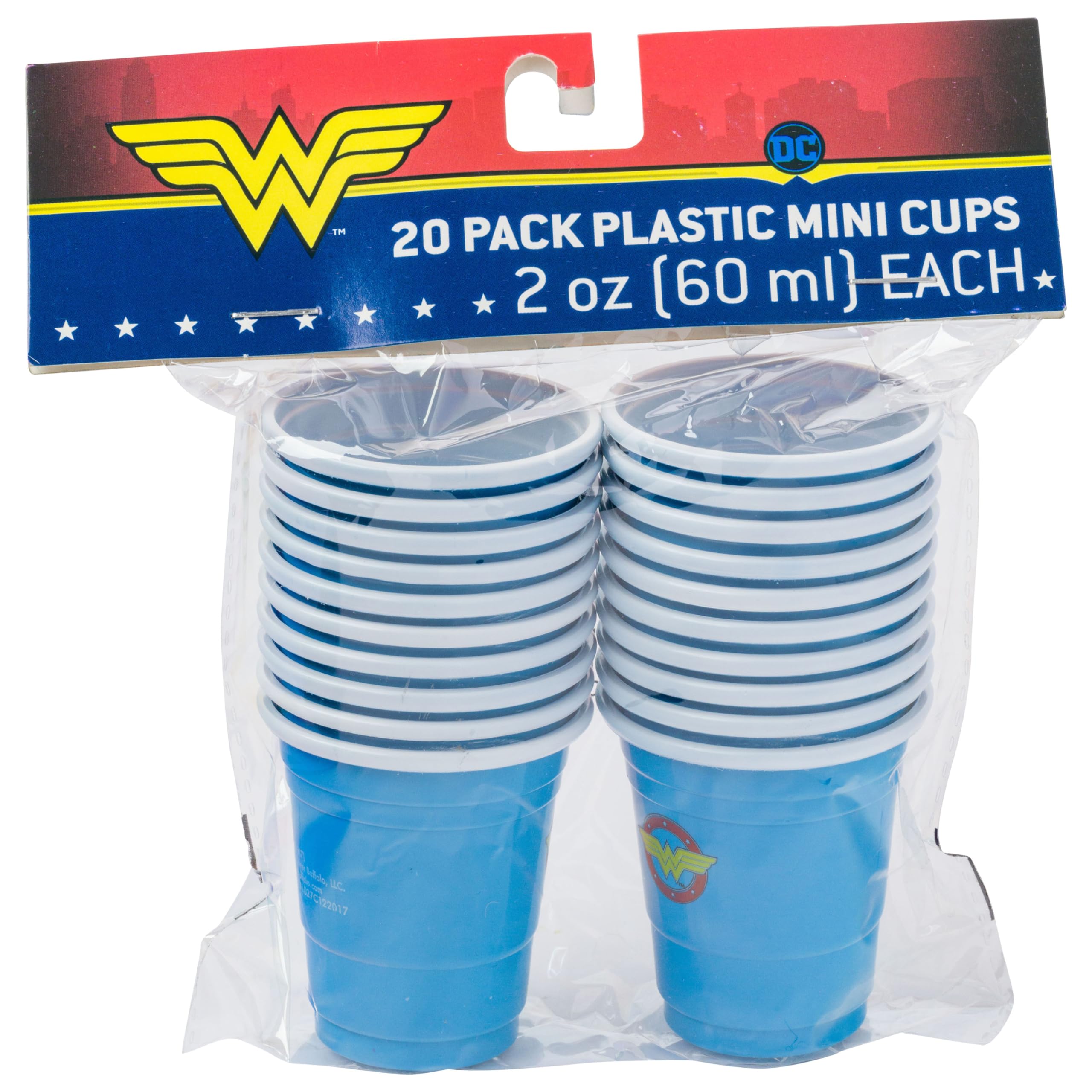 Foto 2 pulgar | Minivasos Desechables De Plástico Para Fiestas  60 Ml X 20  Wonder Woman - Venta Internacional.