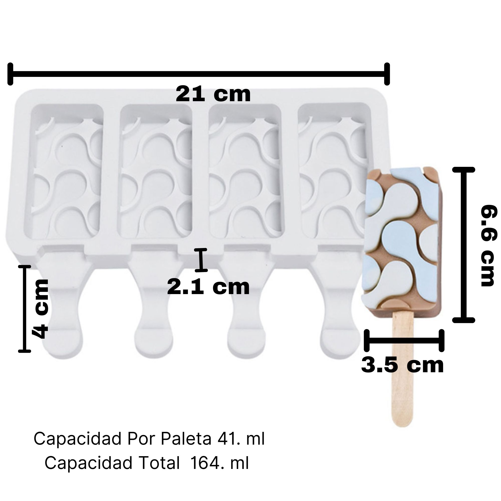 Foto 5 pulgar | Molde para Paleta Ecomlab Lengua Gato color Blanco de Silicona Reutilizable