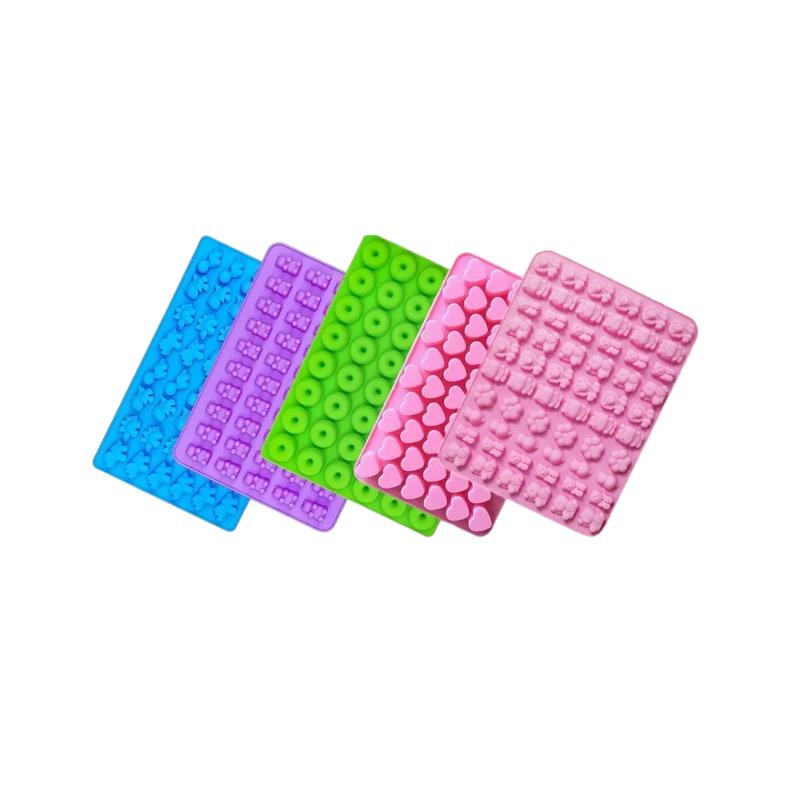 Moldes de Silicona y Bandejas para Cubitos de Hielo BELUG Multicolor 5 Piezas