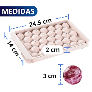 Foto 4 | Cubo De Hielo Bandeja Ecomlab Esferas Circulares Cocteleria Rosa