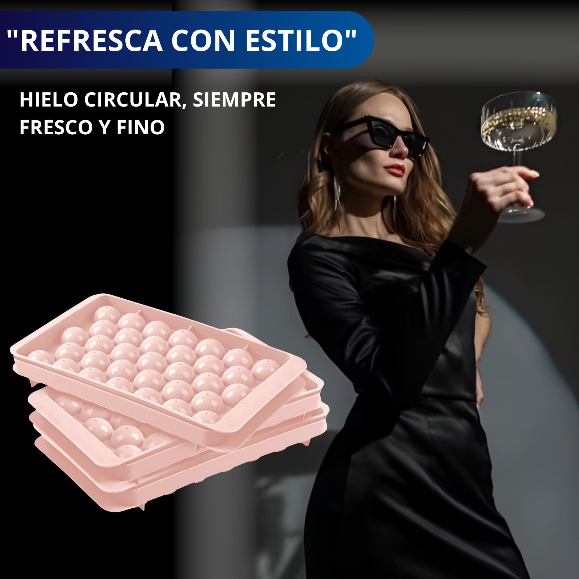 Foto 9 pulgar | Cubo De Hielo Bandeja Ecomlab Esferas Circulares Cocteleria Rosa