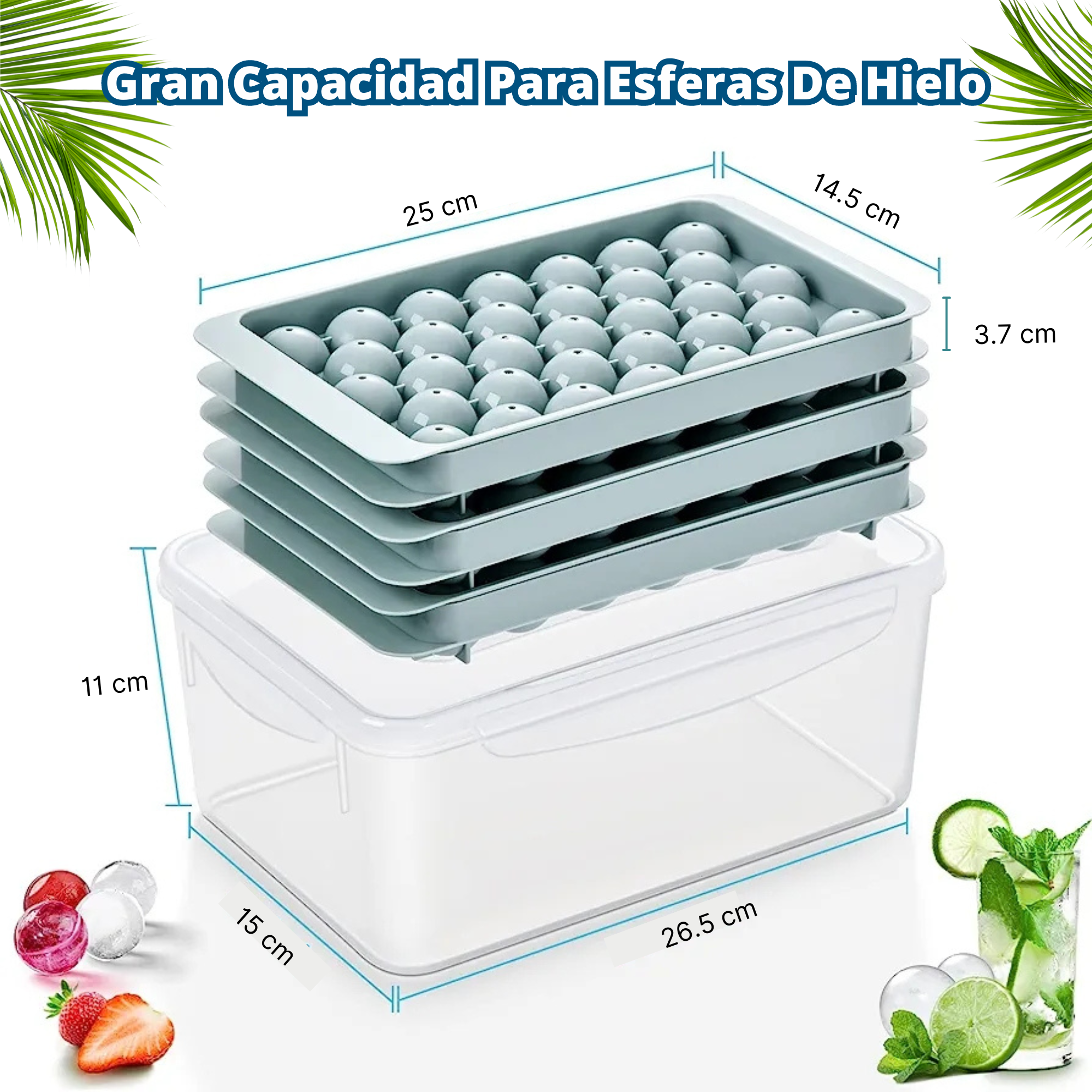 Foto 5 pulgar | Cubo De Hielo Bandeja Kit Ecomlab Cocteleria Contenedor