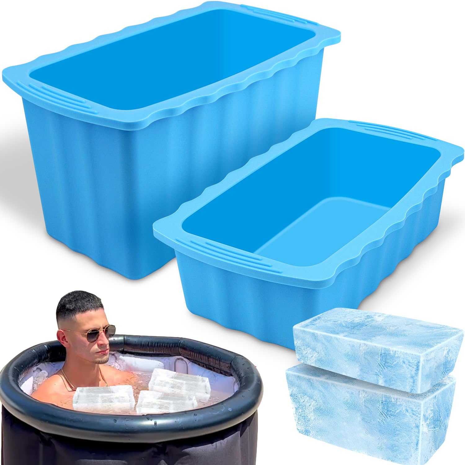 Molde Para Hacer Hielo Winceed, Extra Grande, De Silicona, 4,1 L Y 2,7 L, Azul - Venta Internacional. $862