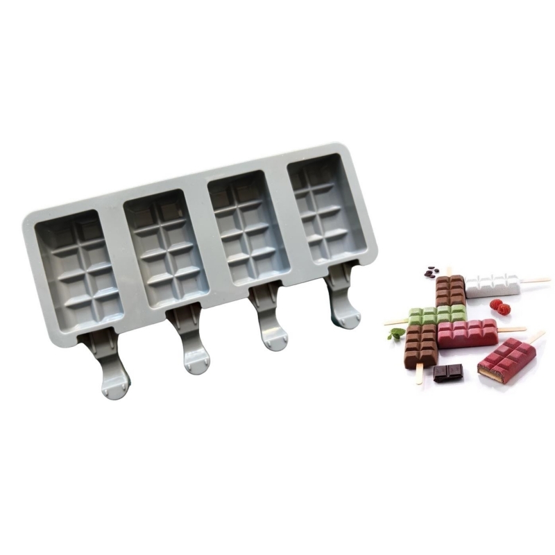 Foto 6 pulgar | Molde para Helado de Silicona 4 Minipalets Gris YD89169 - Venta Internacional