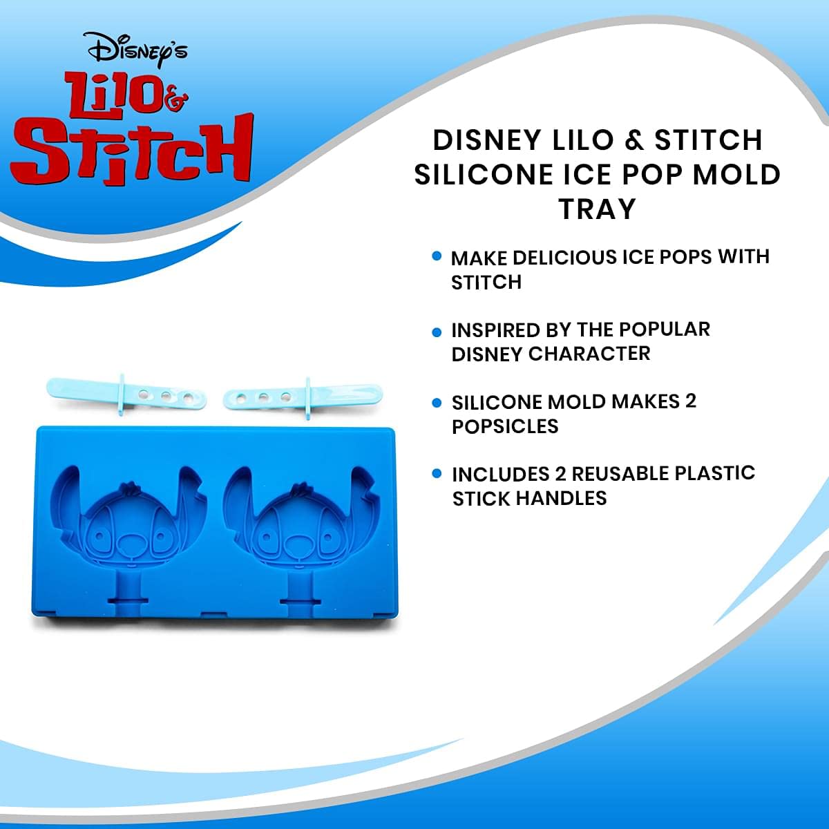 Foto 8 pulgar | Molde para Helados Disney Lilo & Stitch Silicona Con Asas - Venta Internacional