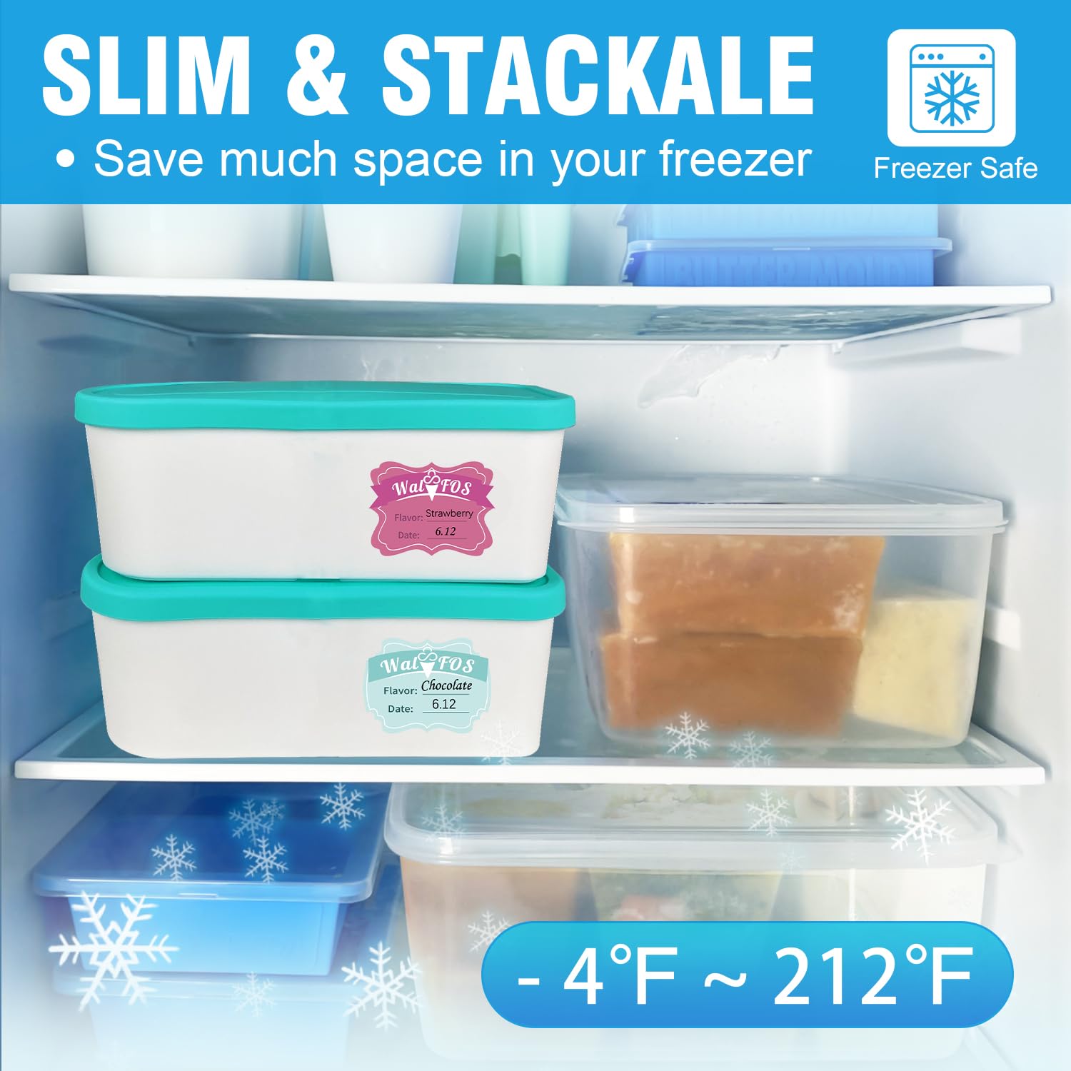 Foto 4 pulgar | Recipientes para Helados Walfos 1.5 L Reutilizables con Tapas de Silicona 2 Unidades - Venta Internacional