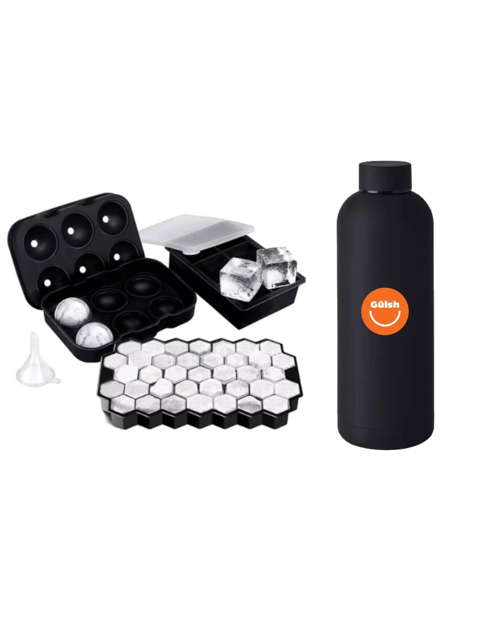 Moldes para Hielos con Embudo + Termo de Agua Güish