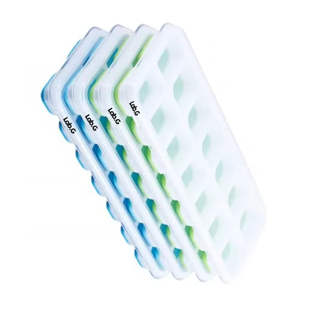 Foto 4 pulgar | Bandejas De Cubitos Hielo, Molde De Hielo Con Tapa, 4 Juego Blanco/azul/verde