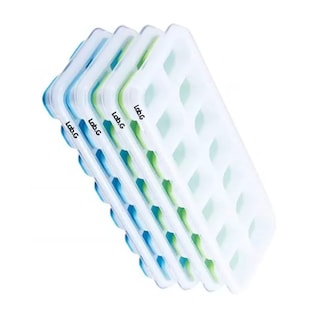 Foto 3 | Bandejas De Cubitos Hielo, Molde De Hielo Con Tapa, 4 Juego Blanco/azul/verde