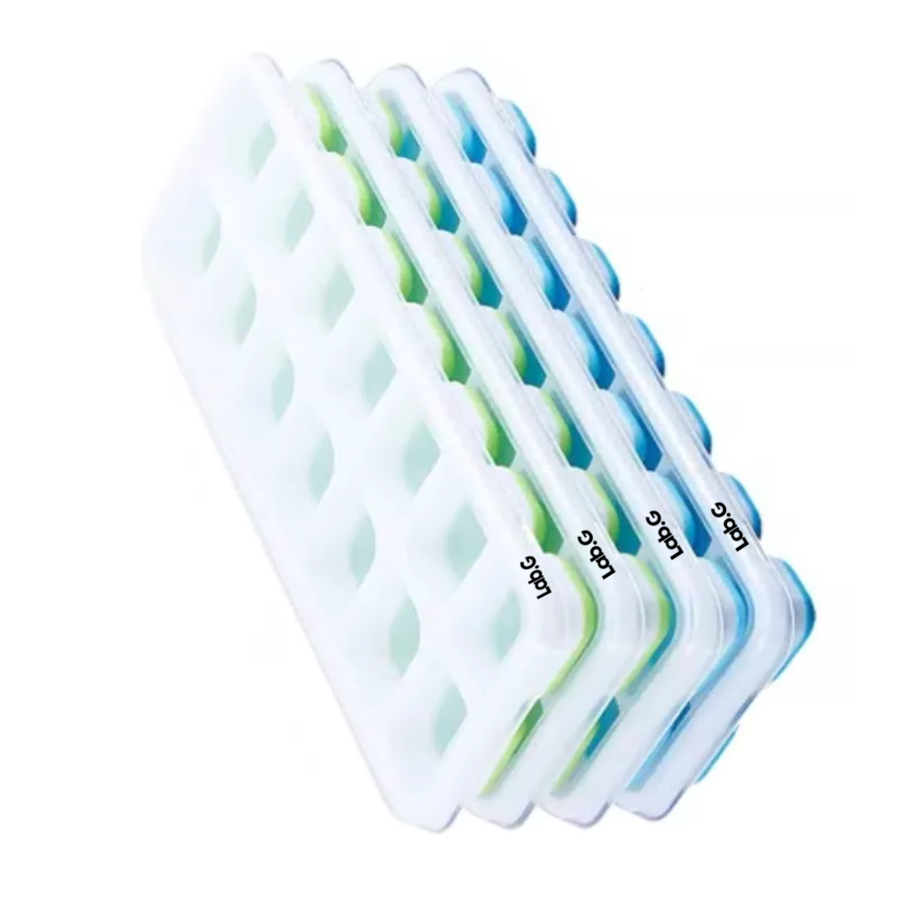 Foto 5 pulgar | Bandejas De Cubitos Hielo, Molde De Hielo Con Tapa, 4 Juego Blanco/azul/verde