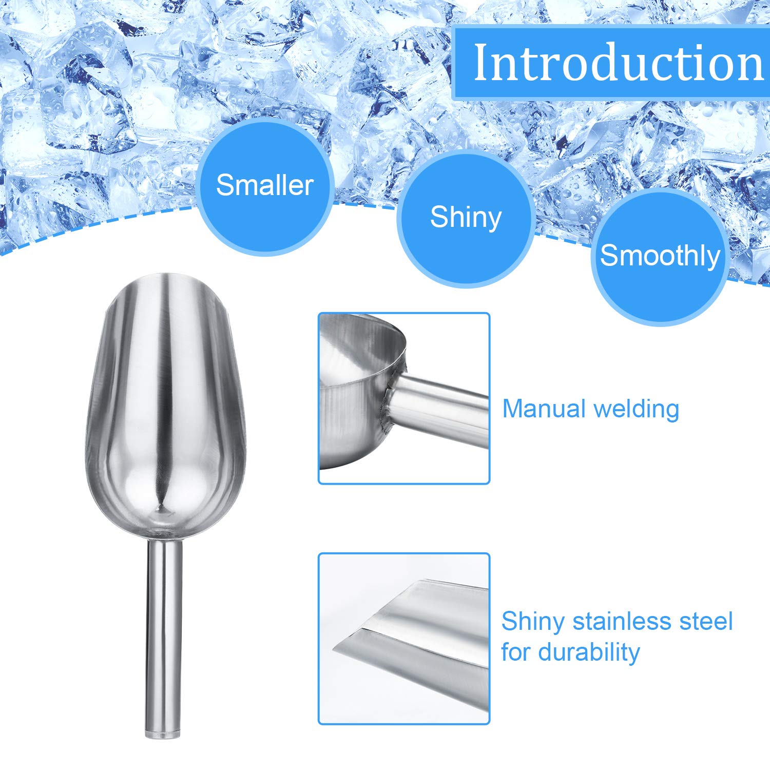 Foto 4 pulgar | Cuchara para Hielo de Acero Inoxidable 6 Piezas- Venta Internacional