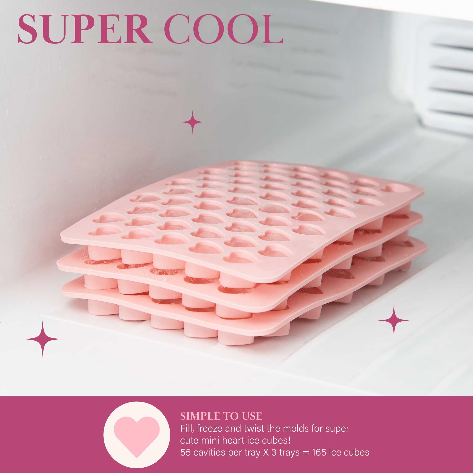 Foto 7 pulgar | Juego De Bandejas Para Minicubitos De Hielo Paris Hilton Con Forma De Corazón, 6 Piezas, Color Rosa - Venta Internaci