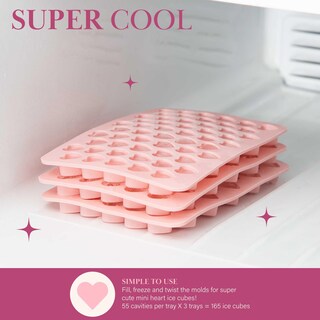 Foto 6 | Juego De Bandejas Para Minicubitos De Hielo Paris Hilton Con Forma De Corazón, 6 Piezas, Color Rosa - Venta Internaci