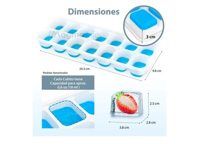 Foto 3 | Xtellar Silicone Ice Cube Trays: Pack De 4 Moldes Apilables Con Tapas, Darán Un Toque Festivo Con Sus Colores Luminosos