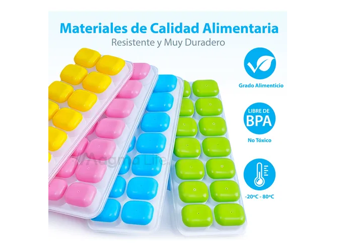 Foto 6 pulgar | Xtellar Silicone Ice Cube Trays: Pack De 4 Moldes Apilables Con Tapas, Darán Un Toque Festivo Con Sus Colores Luminosos