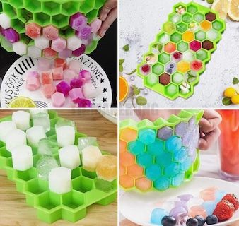 Foto 3 | Bandejasxtellar De Cubitos Hielo Molde De Hielo Con Tapa 3 Piezas