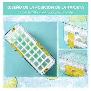 Foto 4 | Recipiente Molde Hielera + Bandeja De Cubos De Hielo Belug Verde Blanco
