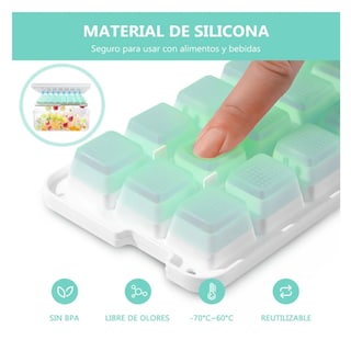 Foto 5 | Recipiente Molde Hielera + Bandeja De Cubos De Hielo Belug Verde Blanco