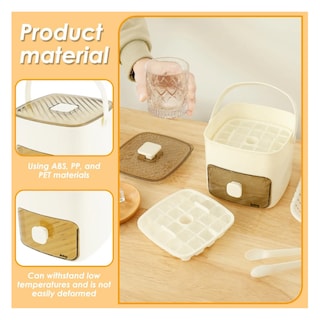 Foto 3 | Cubo De Cubitos De Hielo De Doble Capa Con Clip Para Hielo Belug Beige