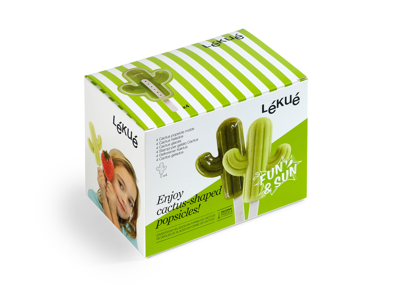 Foto 4 pulgar | 4 Moldes De Cactus Para Paletas De Hielo Lekue