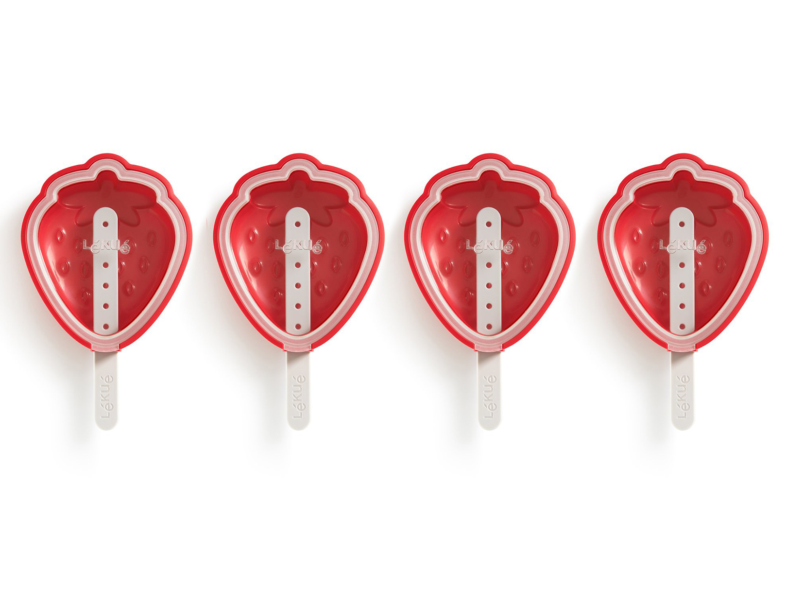 4 Moldes De Fresa Para Paletas De Hielo Lã©kue
