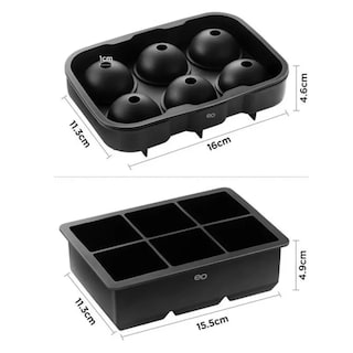 Foto 2 | Molde Para Hielo Esferas Y Cubos Grandes 2 Piezas Eo Safe Imports Esi-20668 Negro