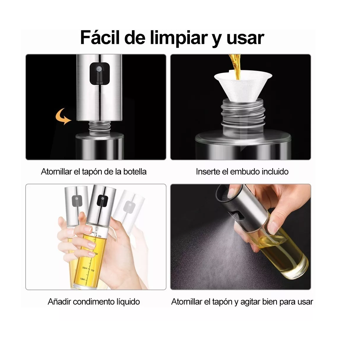 Foto 5 pulgar | Dispensador de Aceite BELUG de Botella Rellenable Spray 2 Piezas